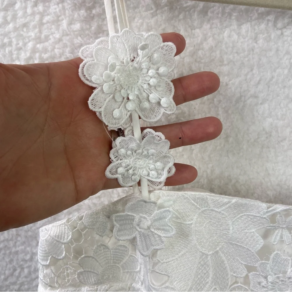 Zimmermann raie lace flower mini dress - ivory - Picture 10 of 15